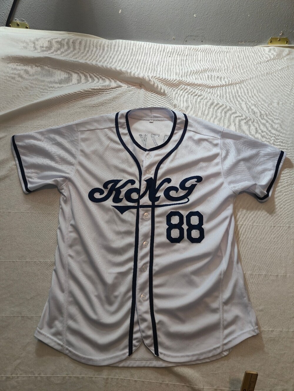 KNG Eazy E #88 Baseball Jersey Size Large White Navy